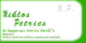 miklos petrics business card